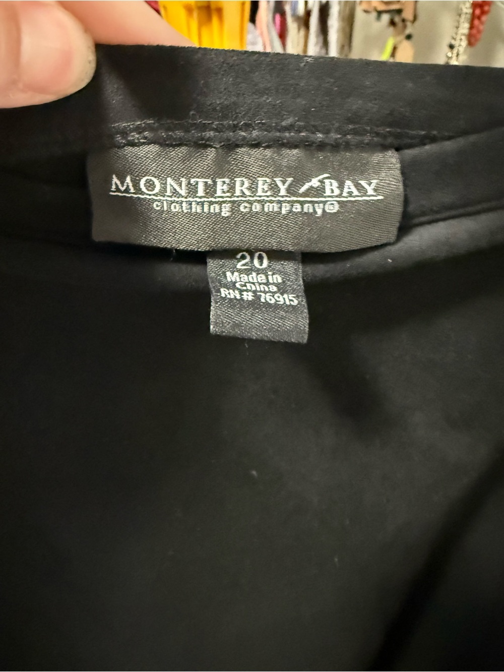 Monterey Bay Black A-Line Midi Skirt Size 20 Side Zip Floral Border Stretch - Picture 6 of 6
